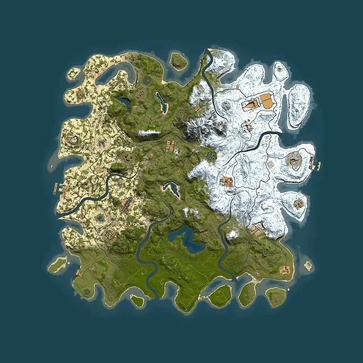 Rust map seed 545723817, 5000x5000m top-down preview