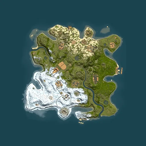 Rust map seed 745118196, 3500x3500m top-down preview