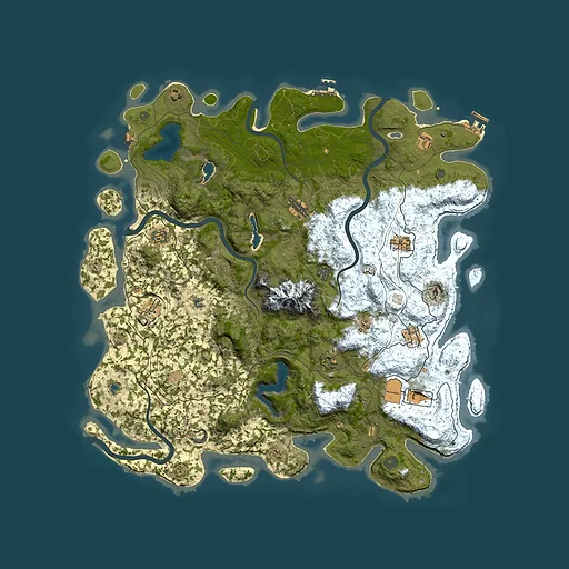 Rust map seed 237801766, 5000x5000m top-down preview