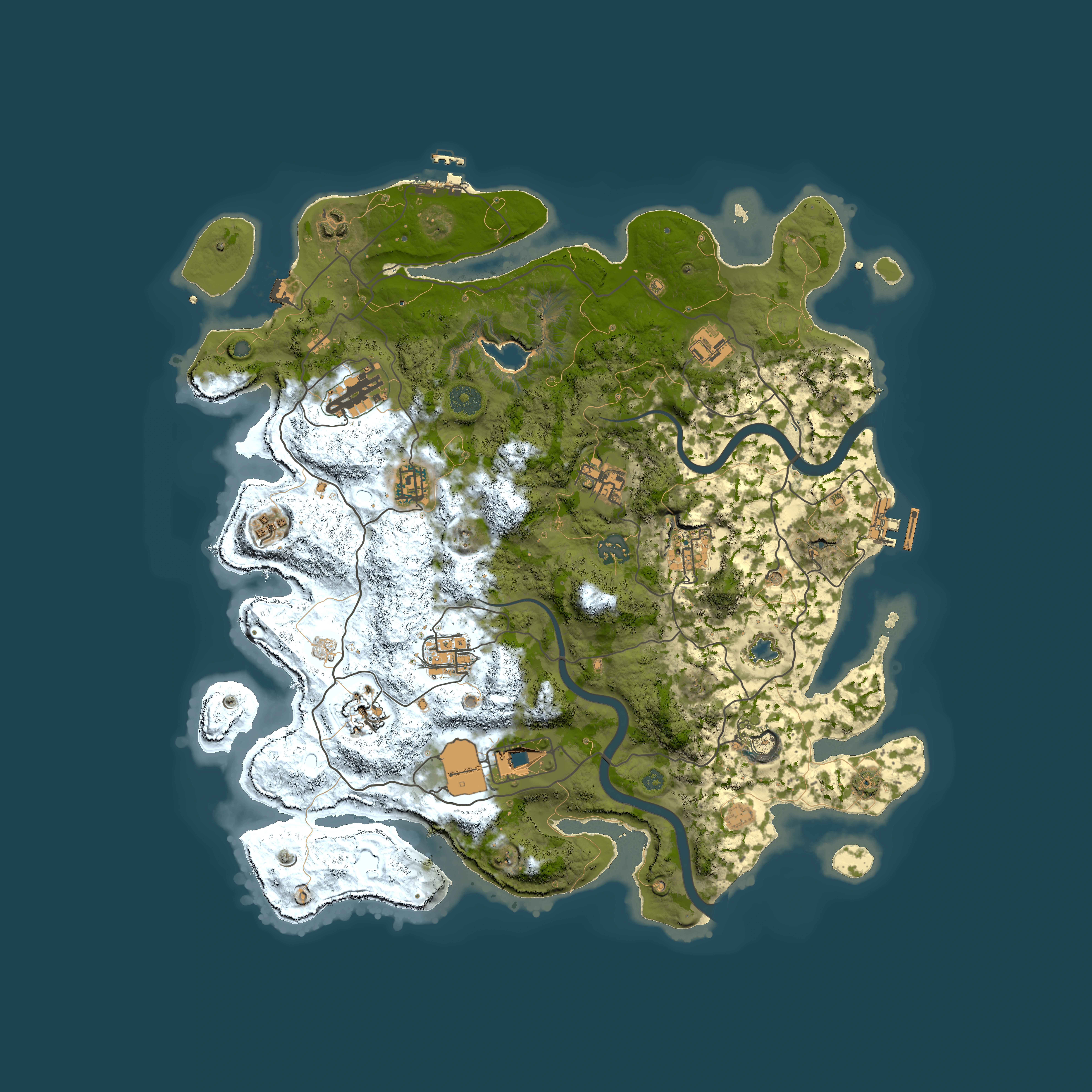 Full top-down render of Rust map seed 1104242417, 4000x4000m