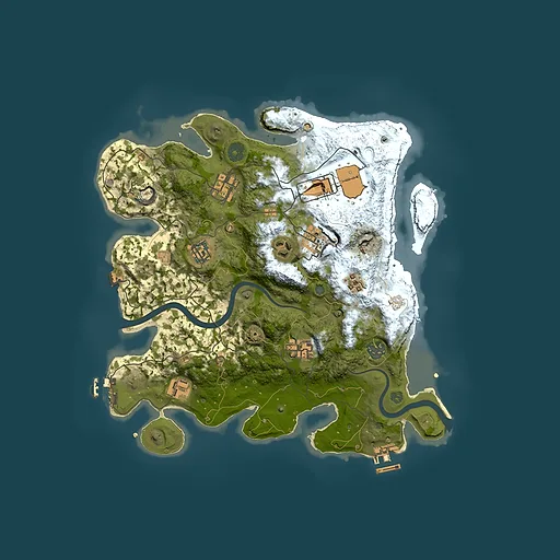Rust map seed 2054262809, 3500x3500m top-down preview