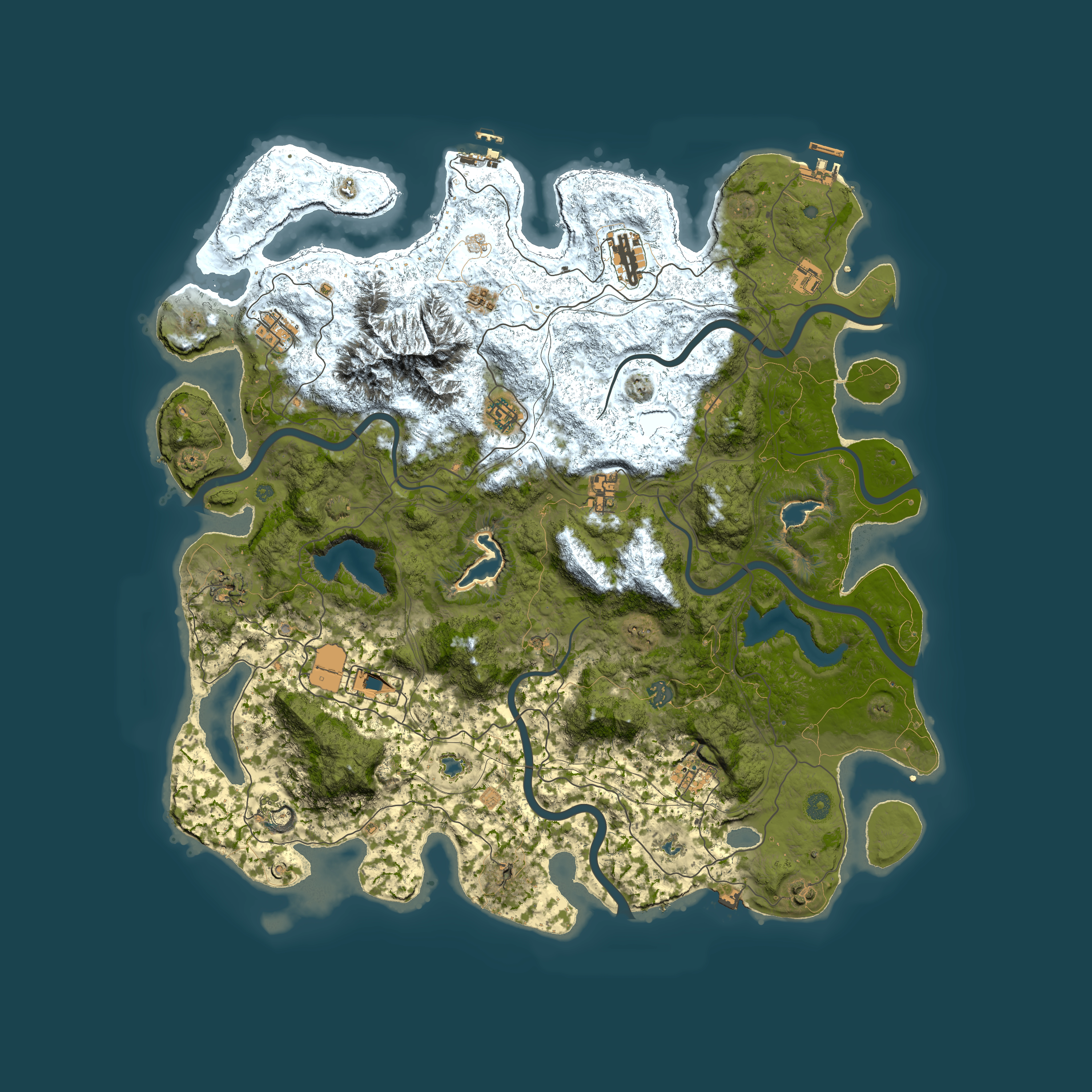 Full top-down render of Rust map seed 1428749511, 5000x5000m