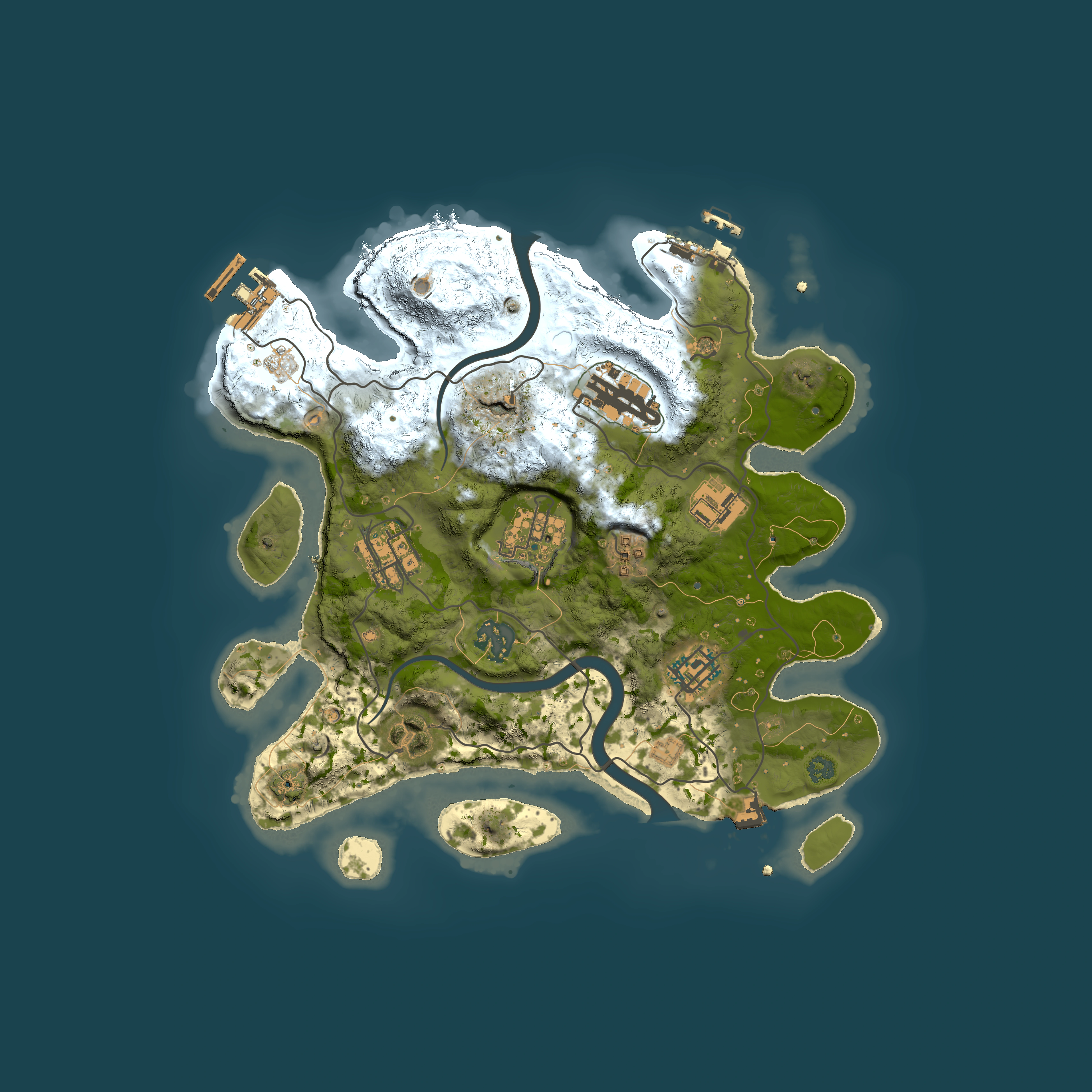 Full top-down render of Rust map seed 1316028946, 3000x3000m