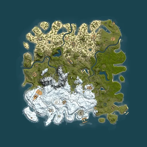 Rust map seed 1223872113, 5000x5000m top-down preview