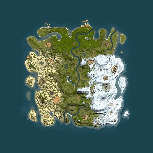 Rust map seed 497490991, 4000x4000m top-down preview