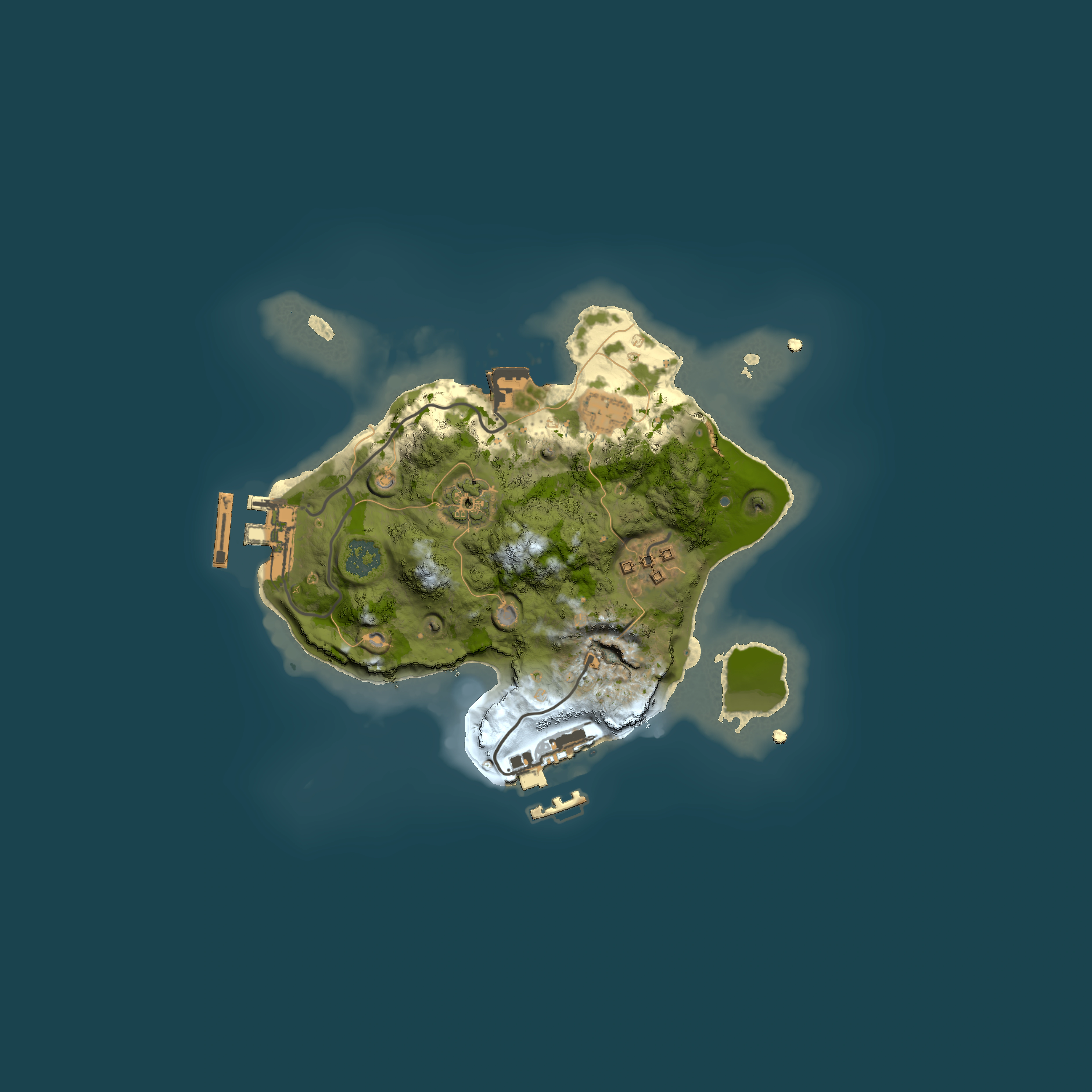 Full top-down render of Rust map seed 273069845, 2000x2000m