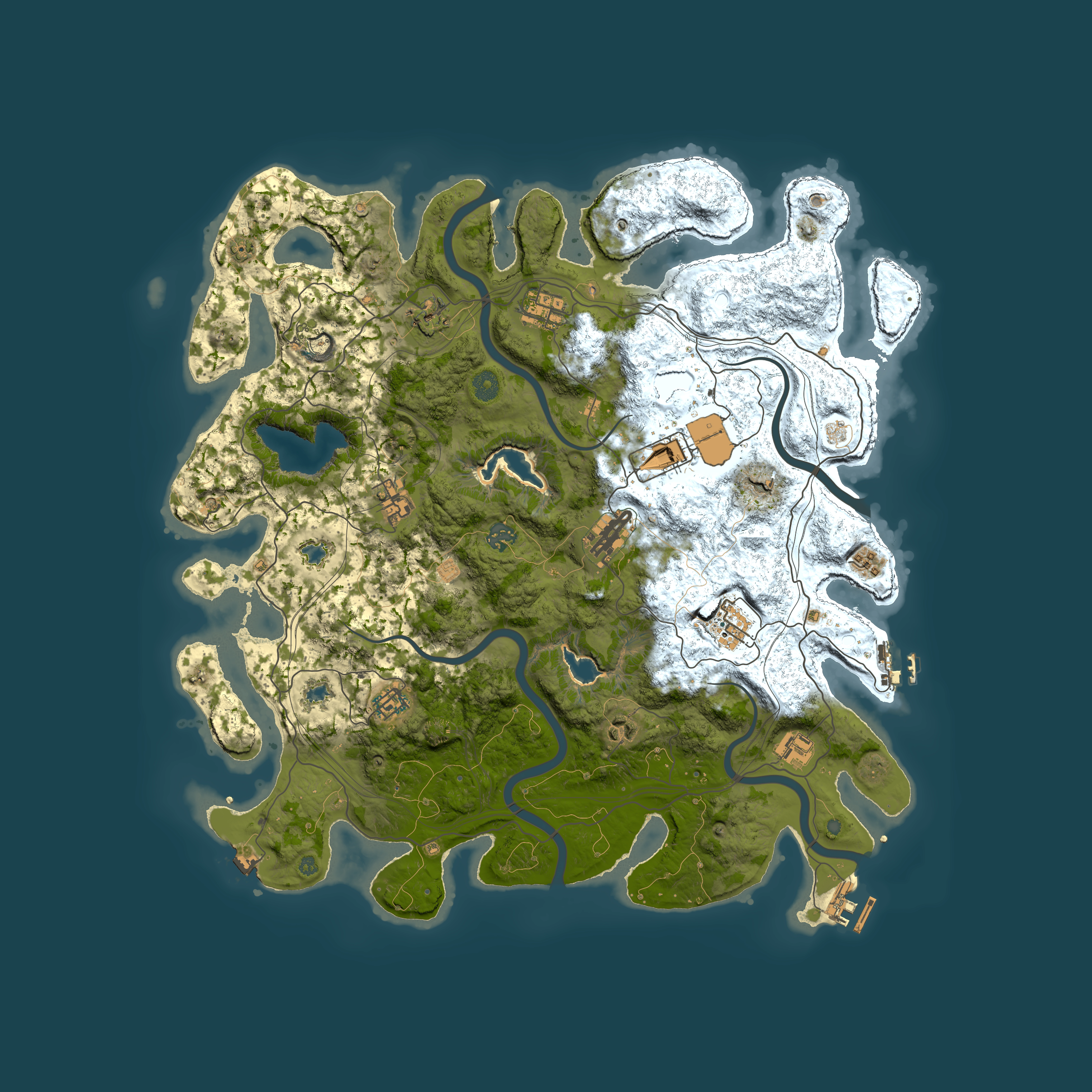 Full top-down render of Rust map seed 2092176987, 4500x4500m