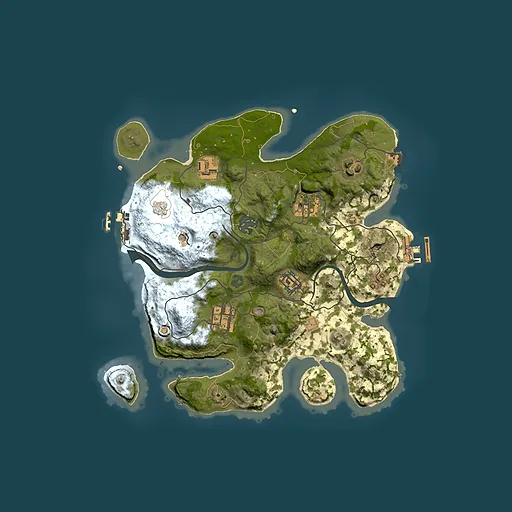 Rust map seed 234853291, 3000x3000m top-down preview
