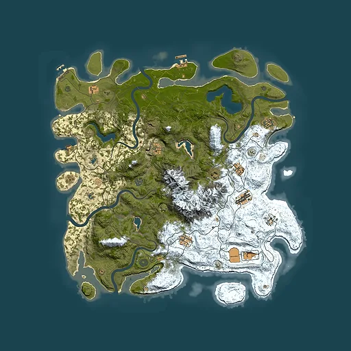 Rust map seed 1409068300, 5000x5000m top-down preview