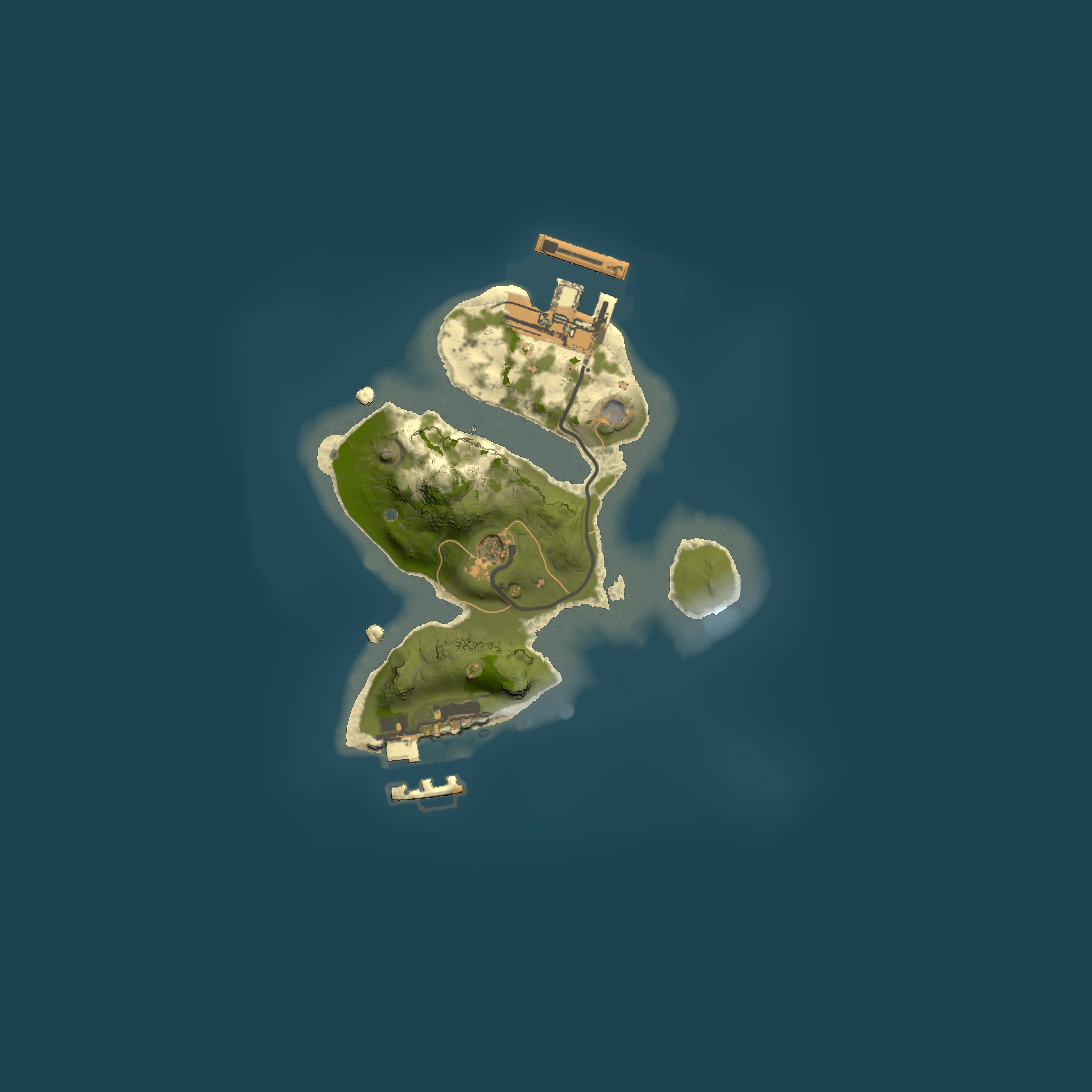 Full top-down render of Rust map seed 43140479, 1500x1500m
