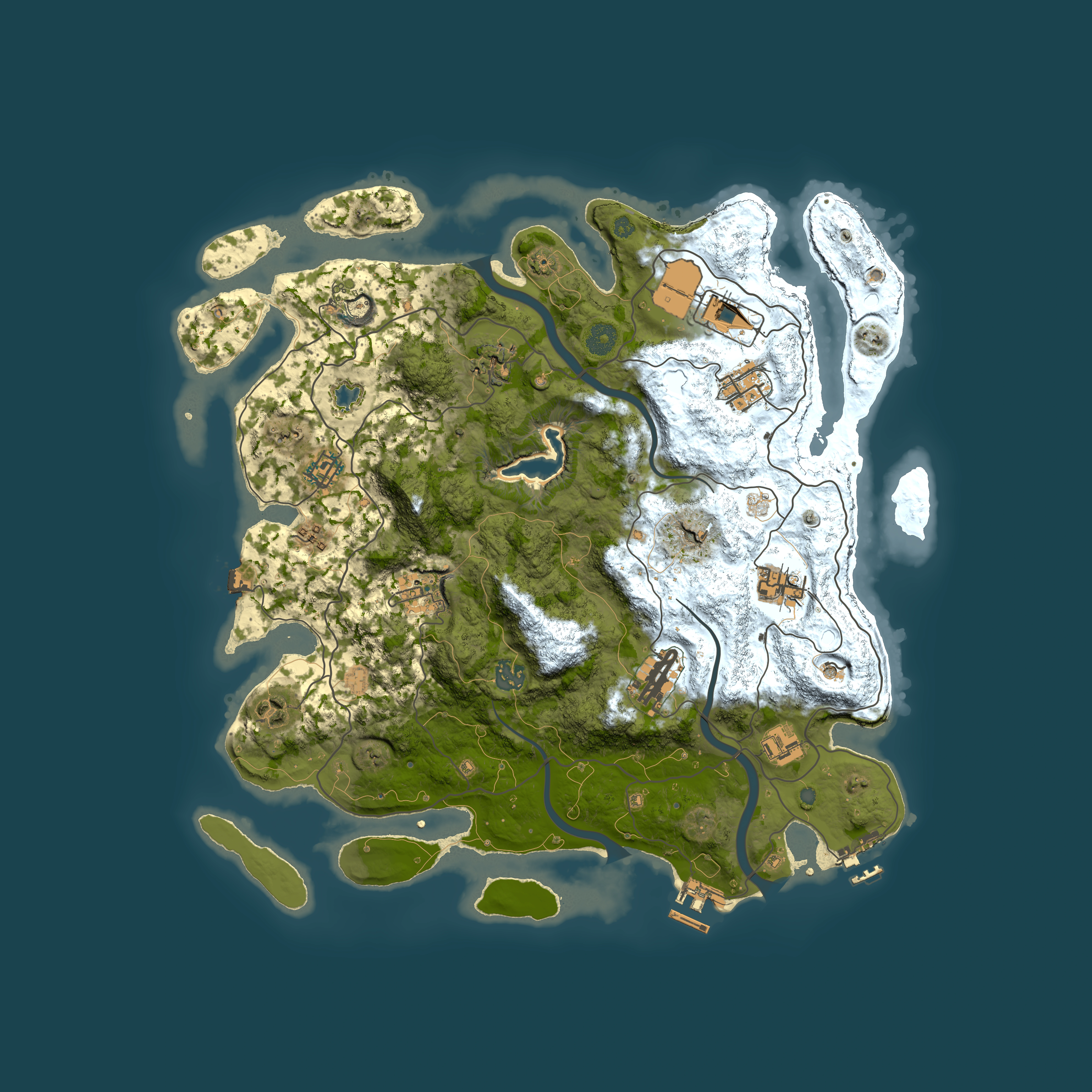 Full top-down render of Rust map seed 479809540, 4000x4000m