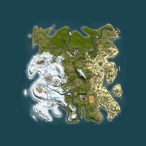 Rust map seed 1357962852, 4000x4000m top-down preview