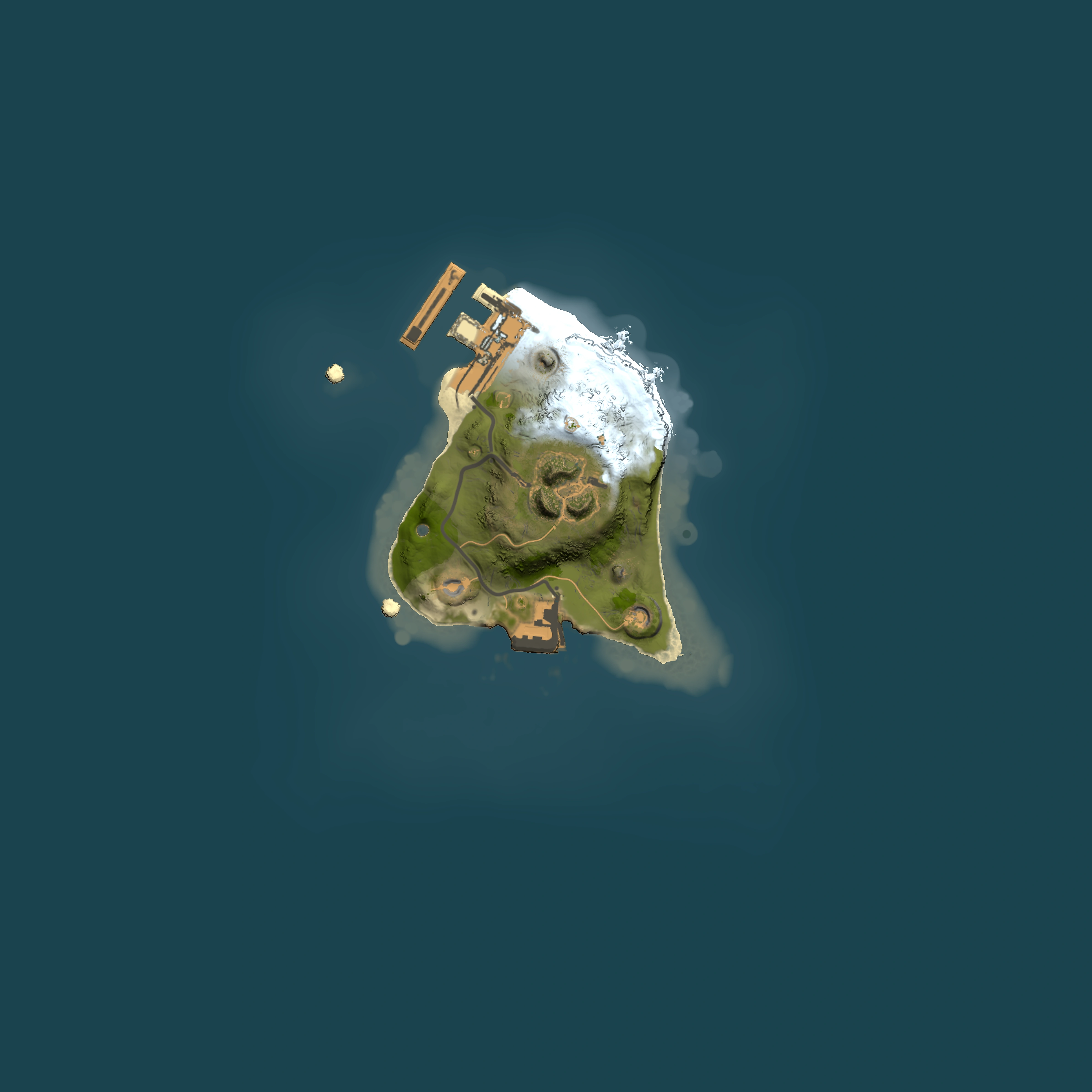 Full top-down render of Rust map seed 1393124301, 1500x1500m