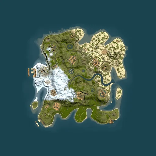 Rust map seed 66666, 3000x3000m top-down preview