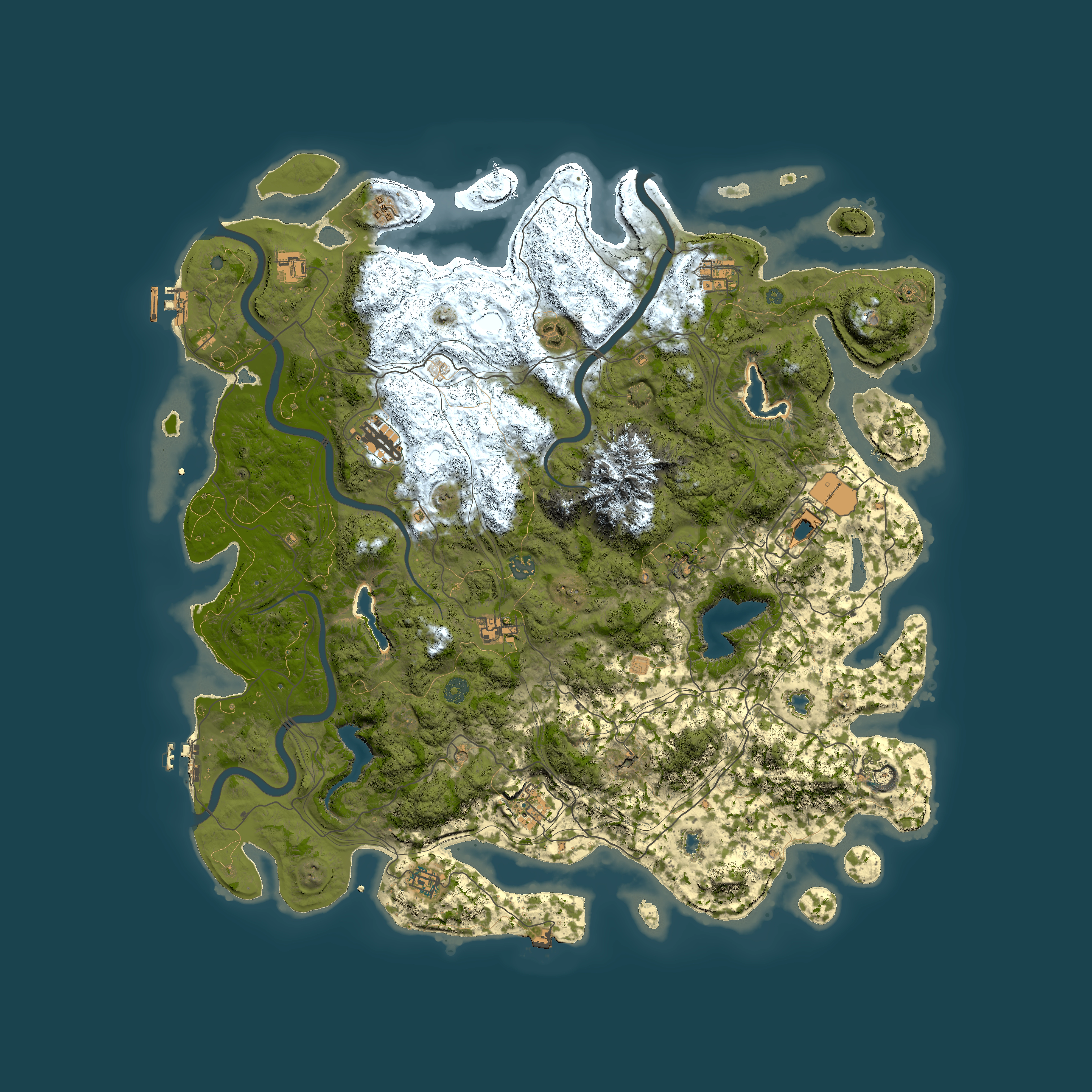 Full top-down render of Rust map seed 2126024190, 5000x5000m