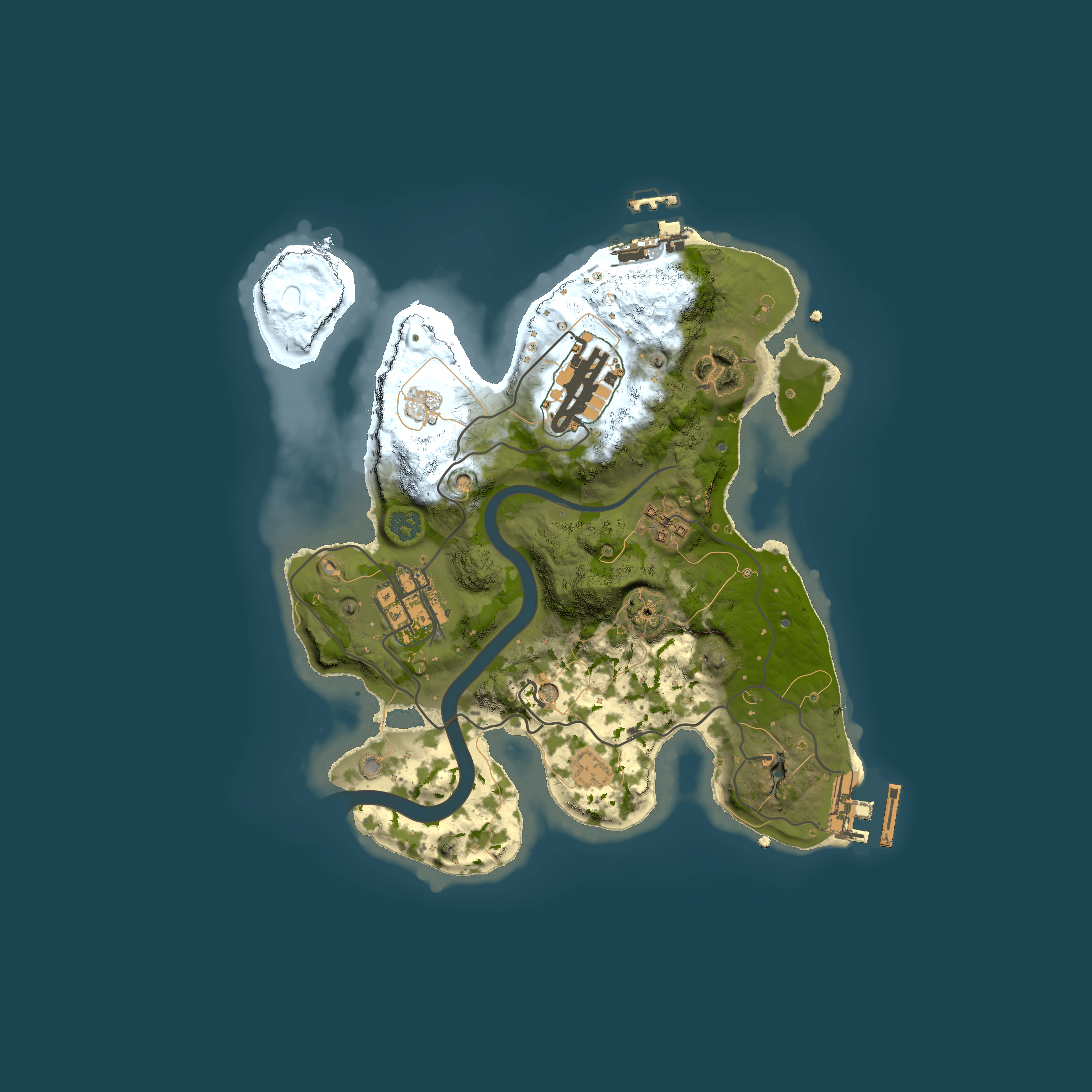 Full top-down render of Rust map seed 86426265, 2500x2500m