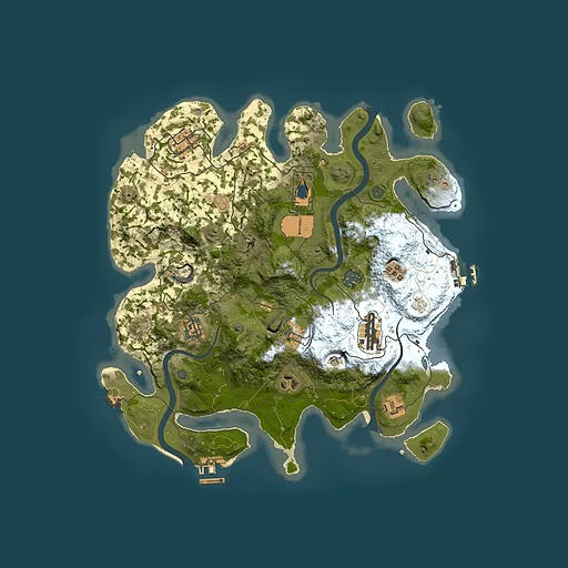 Rust map seed 305911049, 3500x3500m top-down preview