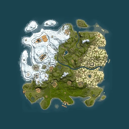 Rust map seed 1091139839, 4000x4000m top-down preview