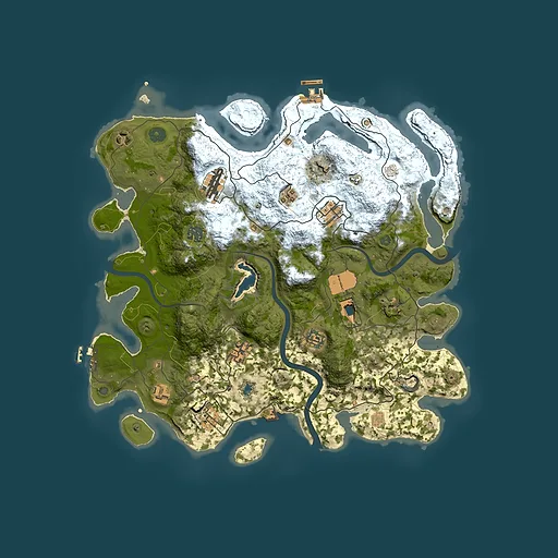 Rust map seed 1265133844, 4000x4000m top-down preview