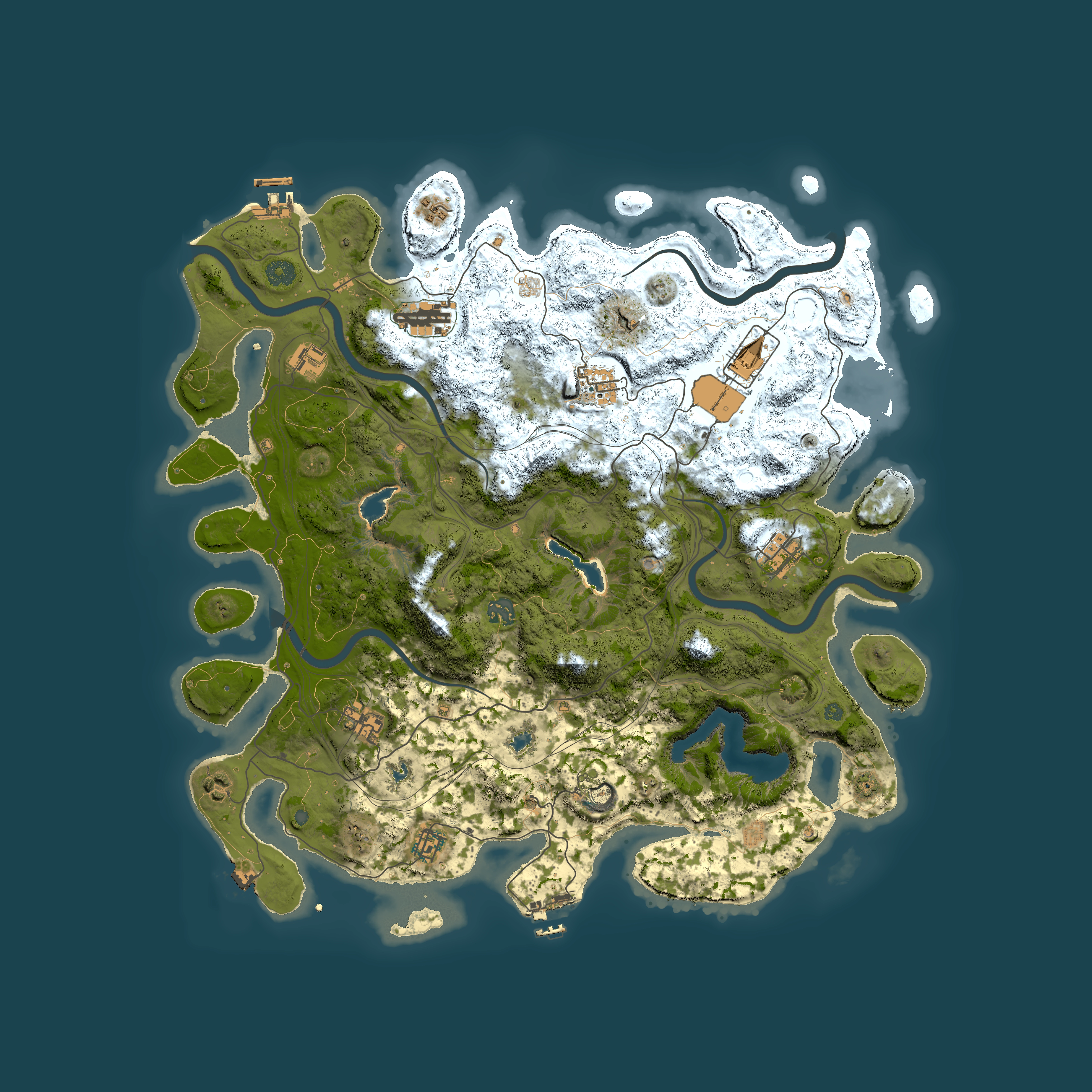 Full top-down render of Rust map seed 1933305774, 4500x4500m