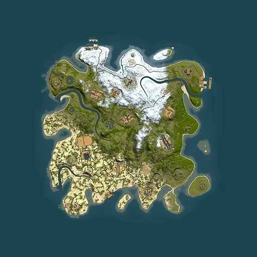 Rust map seed 1158511162, 3500x3500m top-down preview