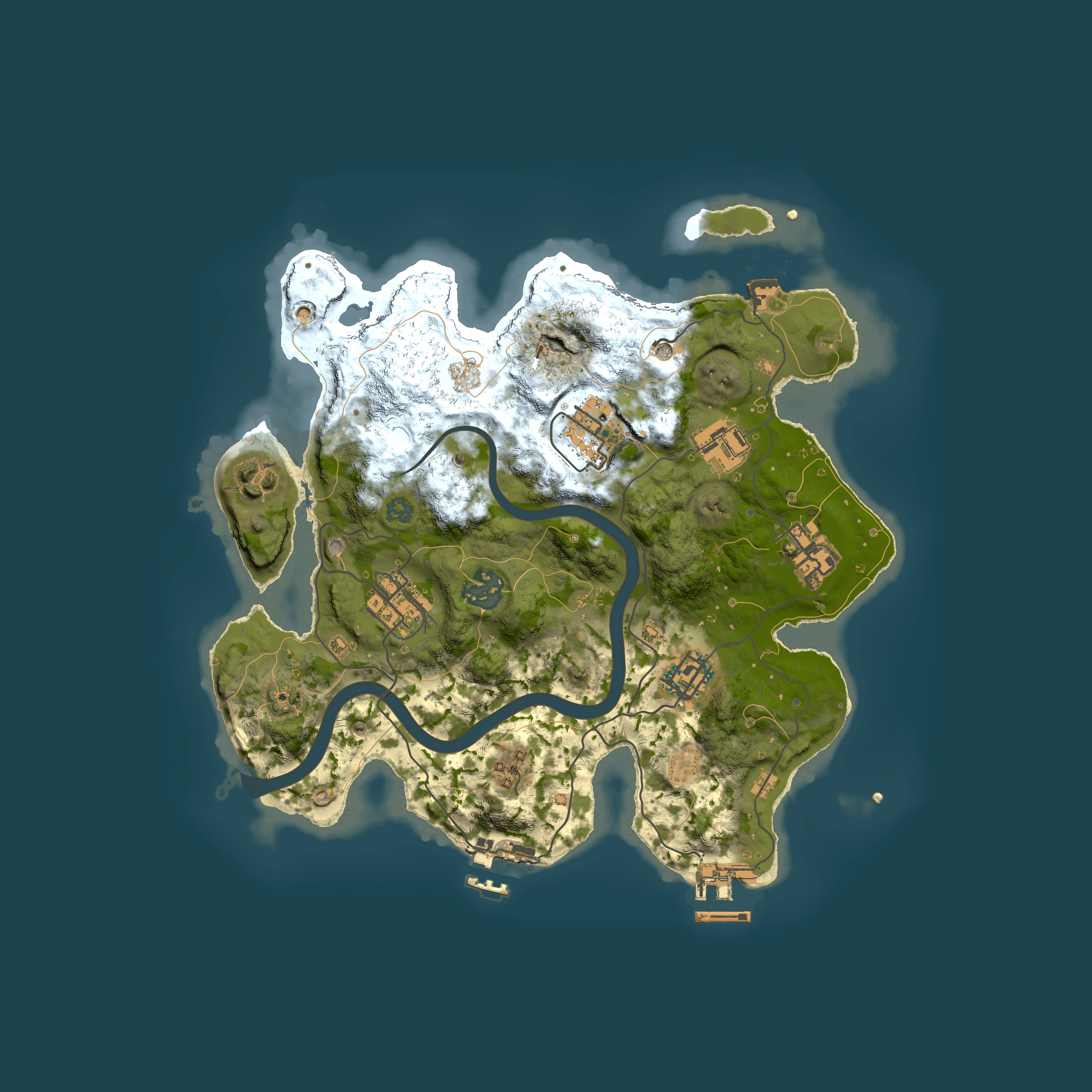 Full top-down render of Rust map seed 1216430324, 3000x3000m