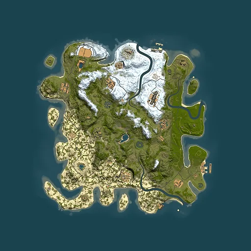 Rust map seed 1073055960, 4000x4000m top-down preview