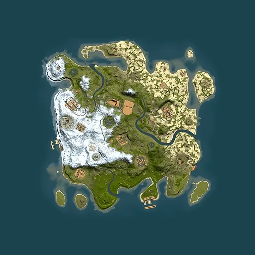 Rust map seed 917172158, 3500x3500m top-down preview