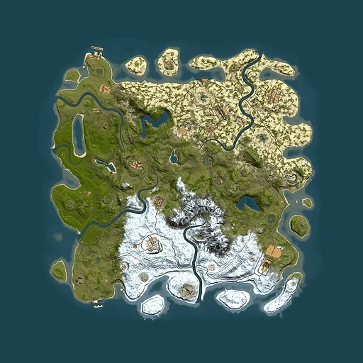 Rust map seed 555181425, 5000x5000m top-down preview