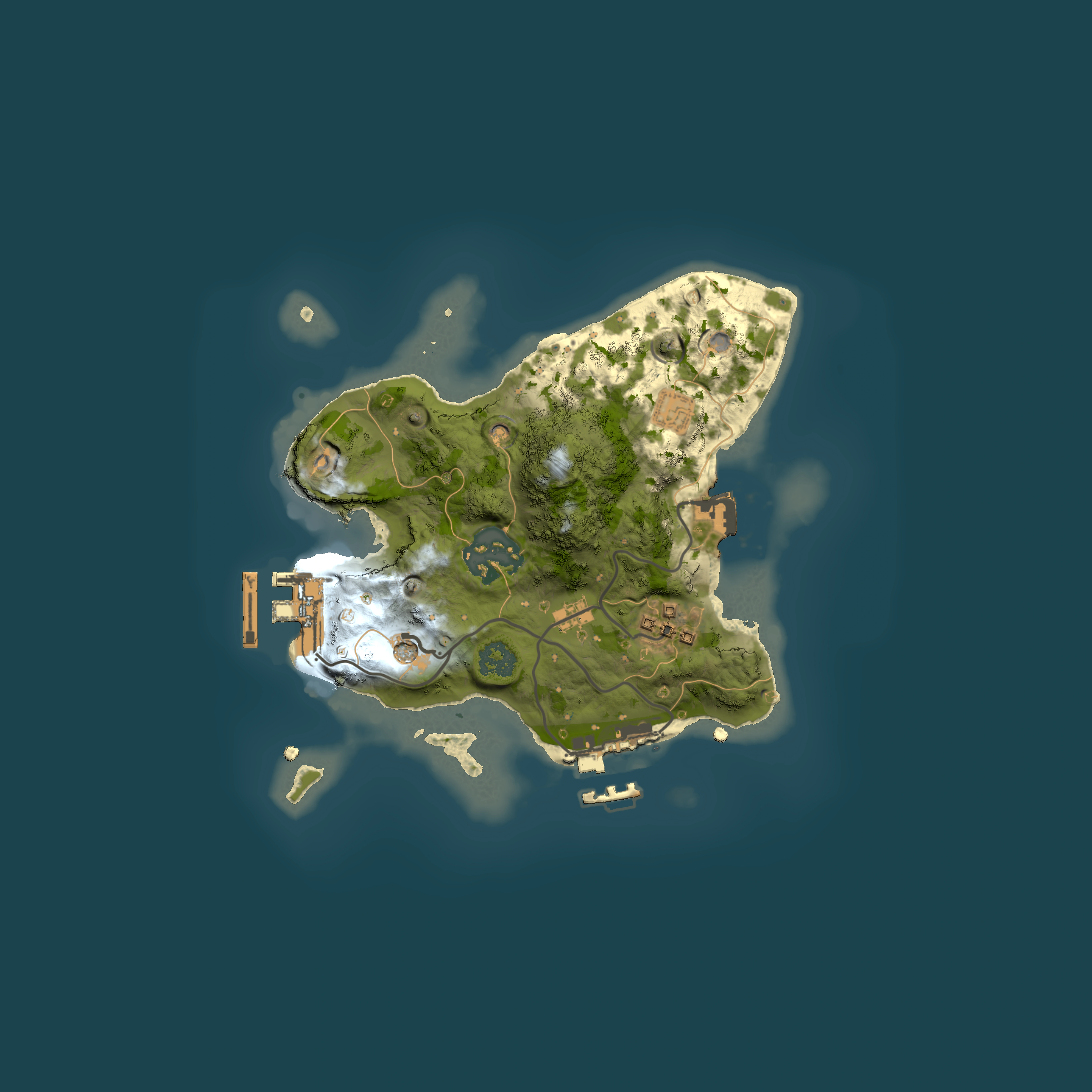 Full top-down render of Rust map seed 408037957, 2000x2000m