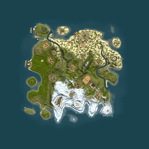 Rust map seed 2025312155, 3500x3500m top-down preview
