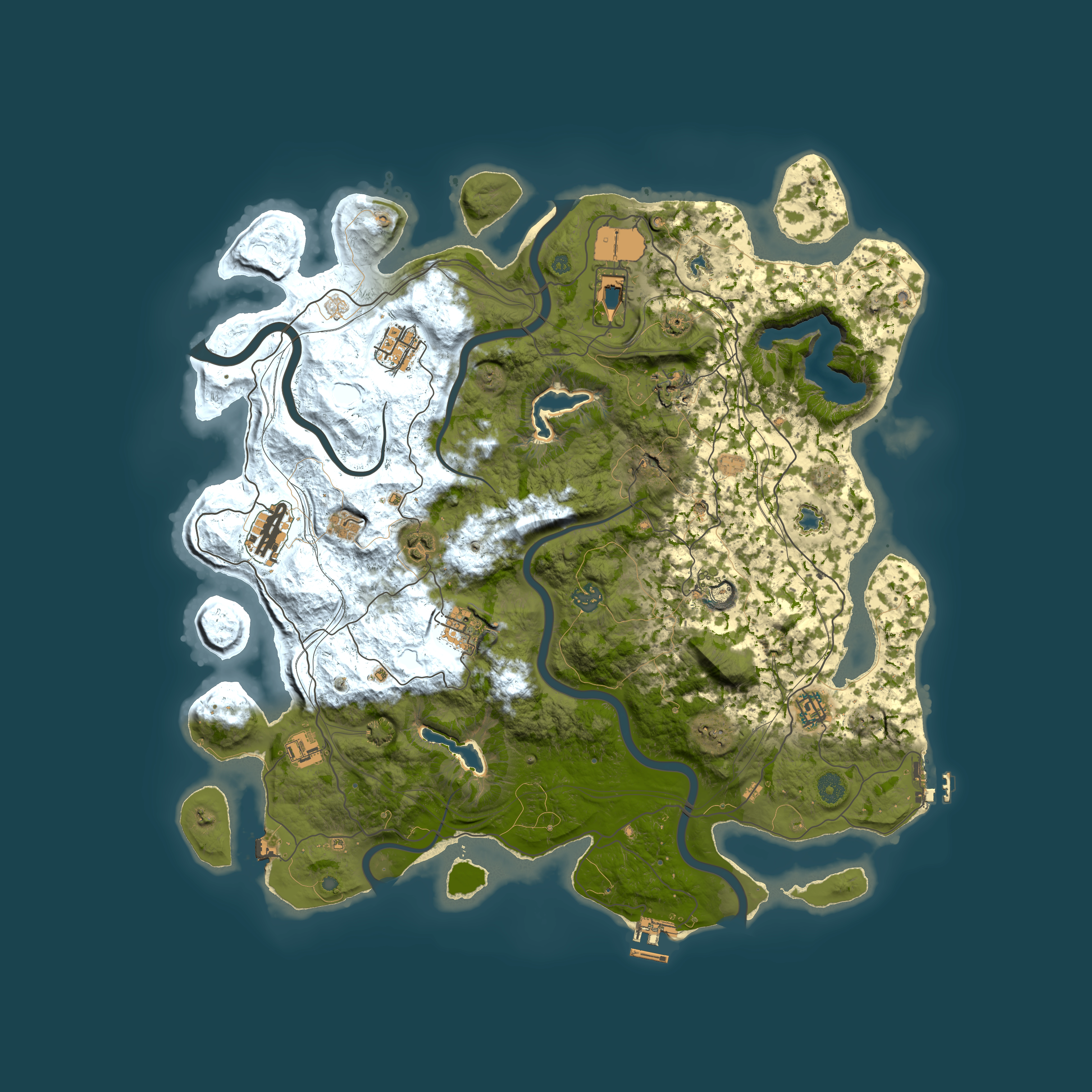 Full top-down render of Rust map seed 1337, 4500x4500m