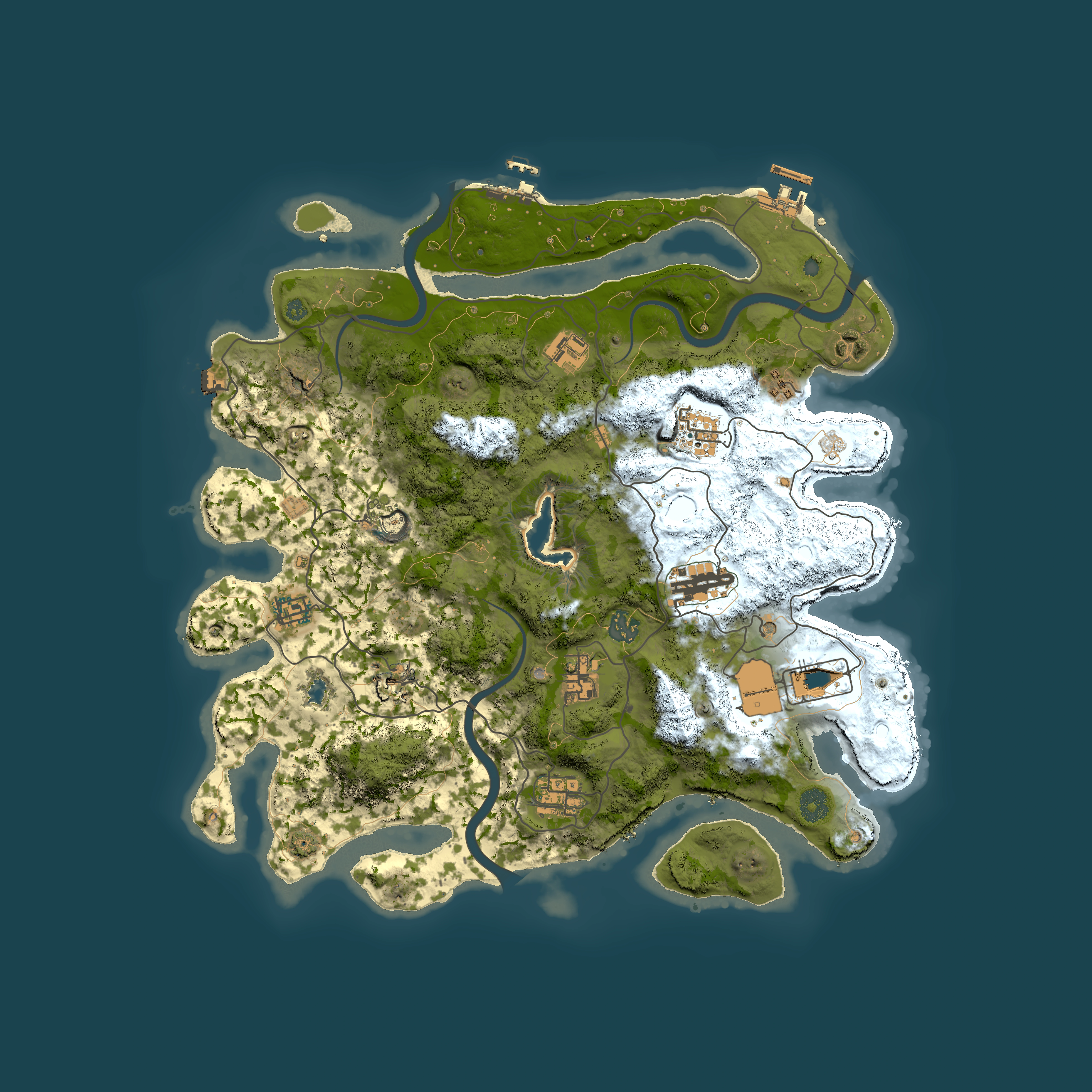 Full top-down render of Rust map seed 1810331262, 4000x4000m