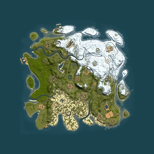 Rust map seed 999015931, 4000x4000m top-down preview