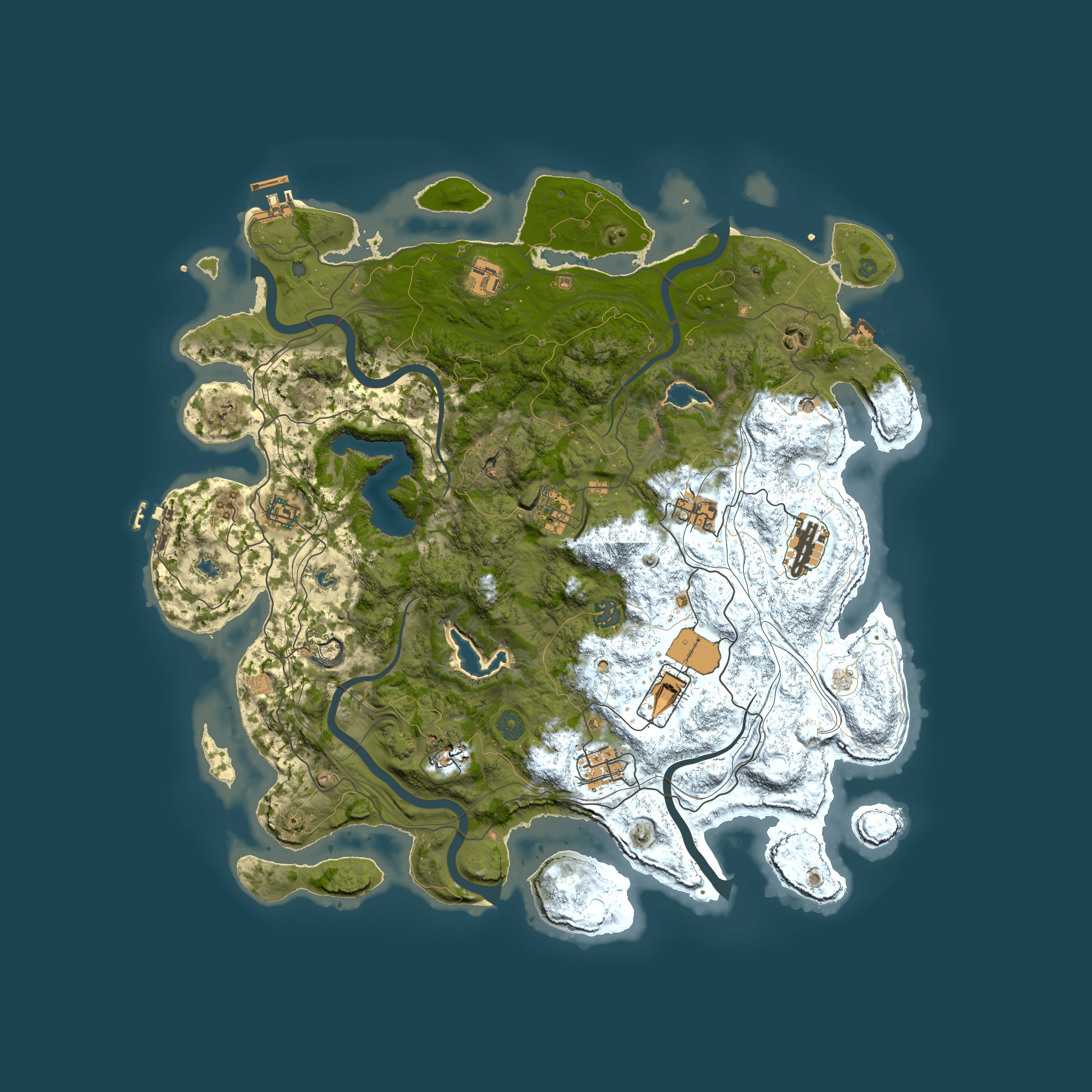 Full top-down render of Rust map seed 124792484, 4500x4500m