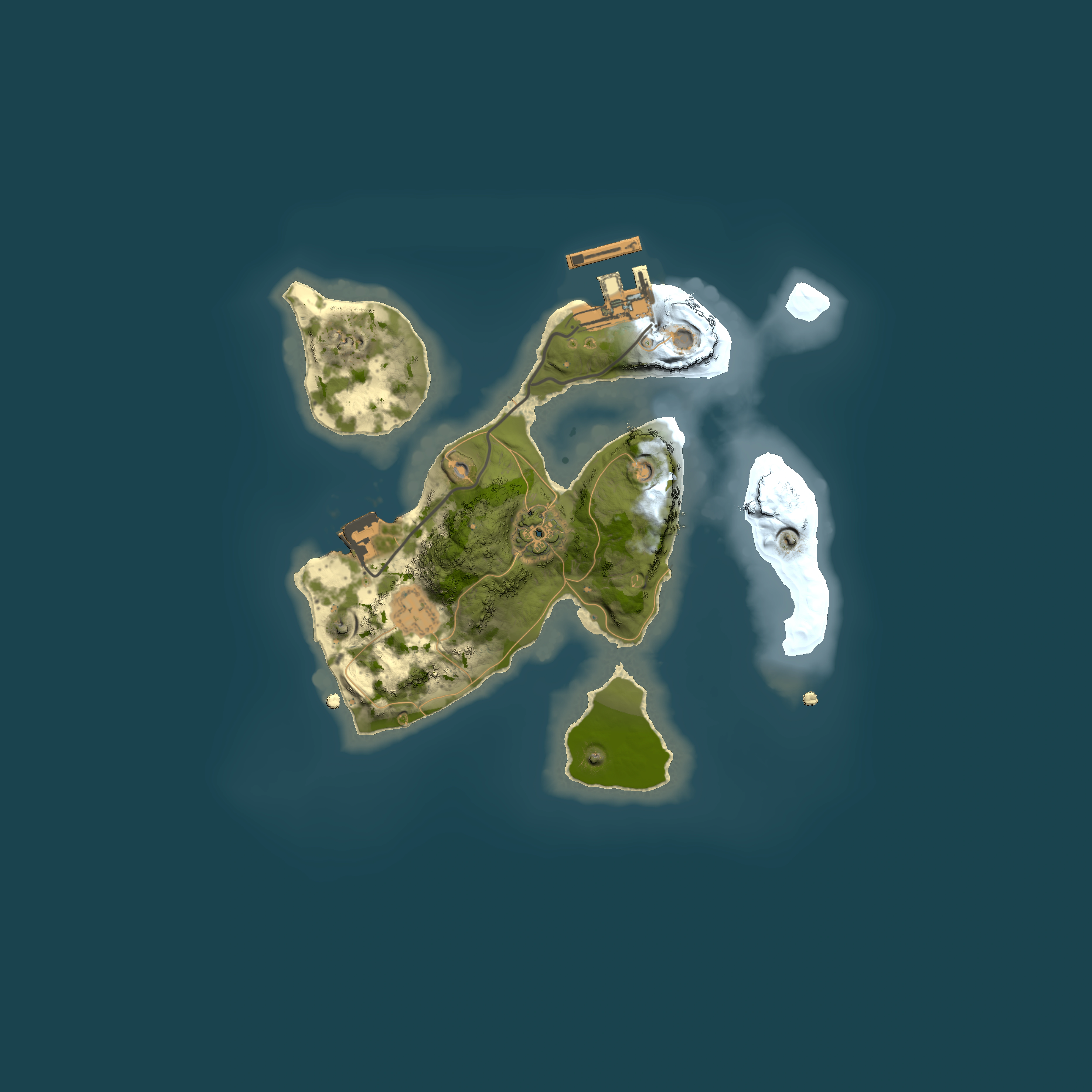 Full top-down render of Rust map seed 1447075003, 2000x2000m