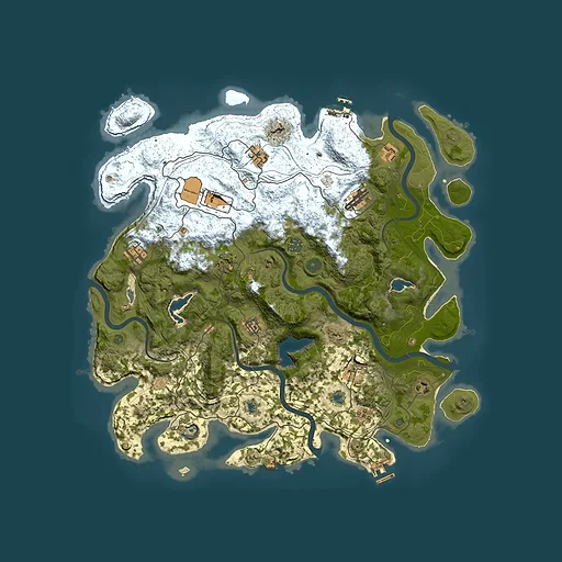 Rust map seed 166607074, 4500x4500m top-down preview