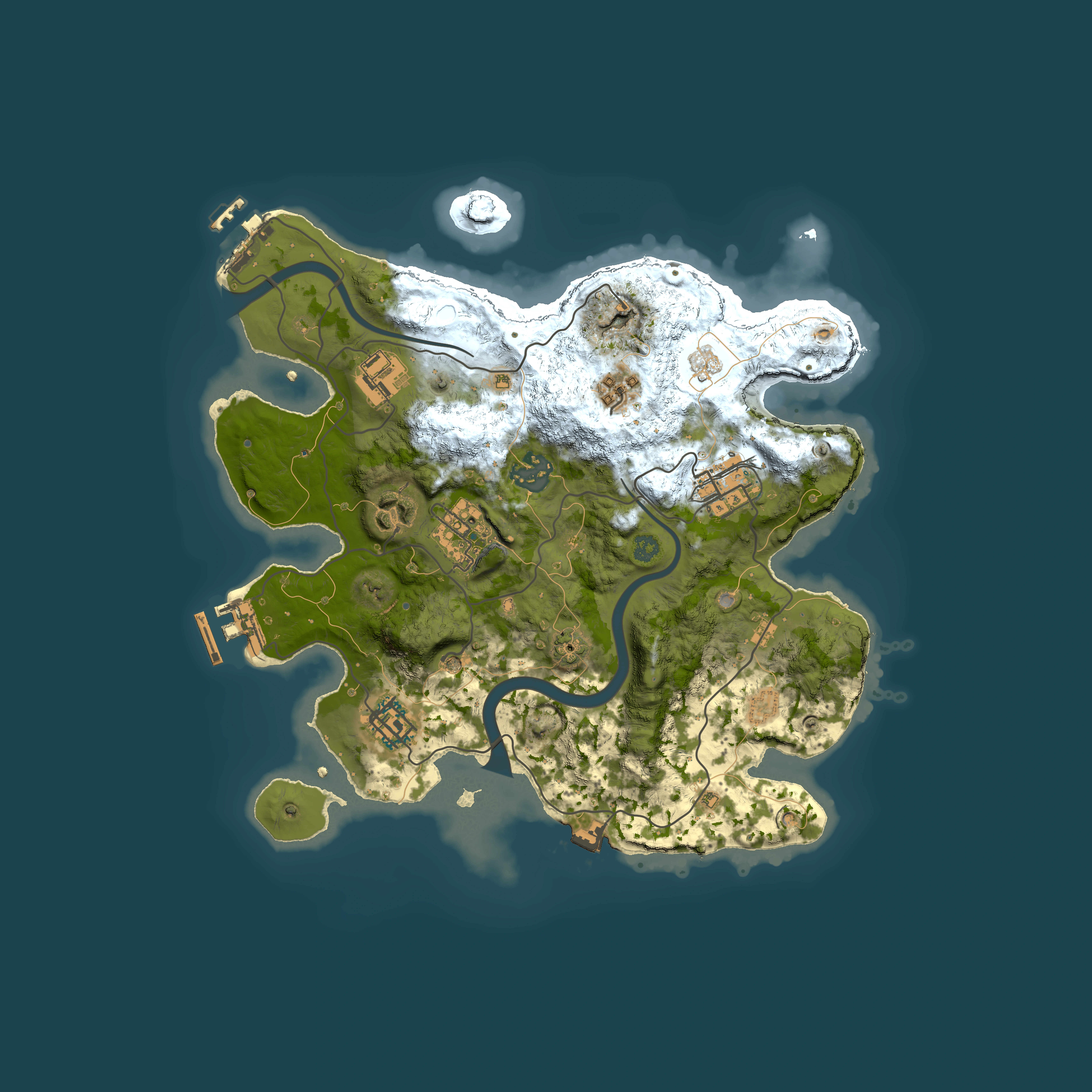 Full top-down render of Rust map seed 775744538, 3000x3000m