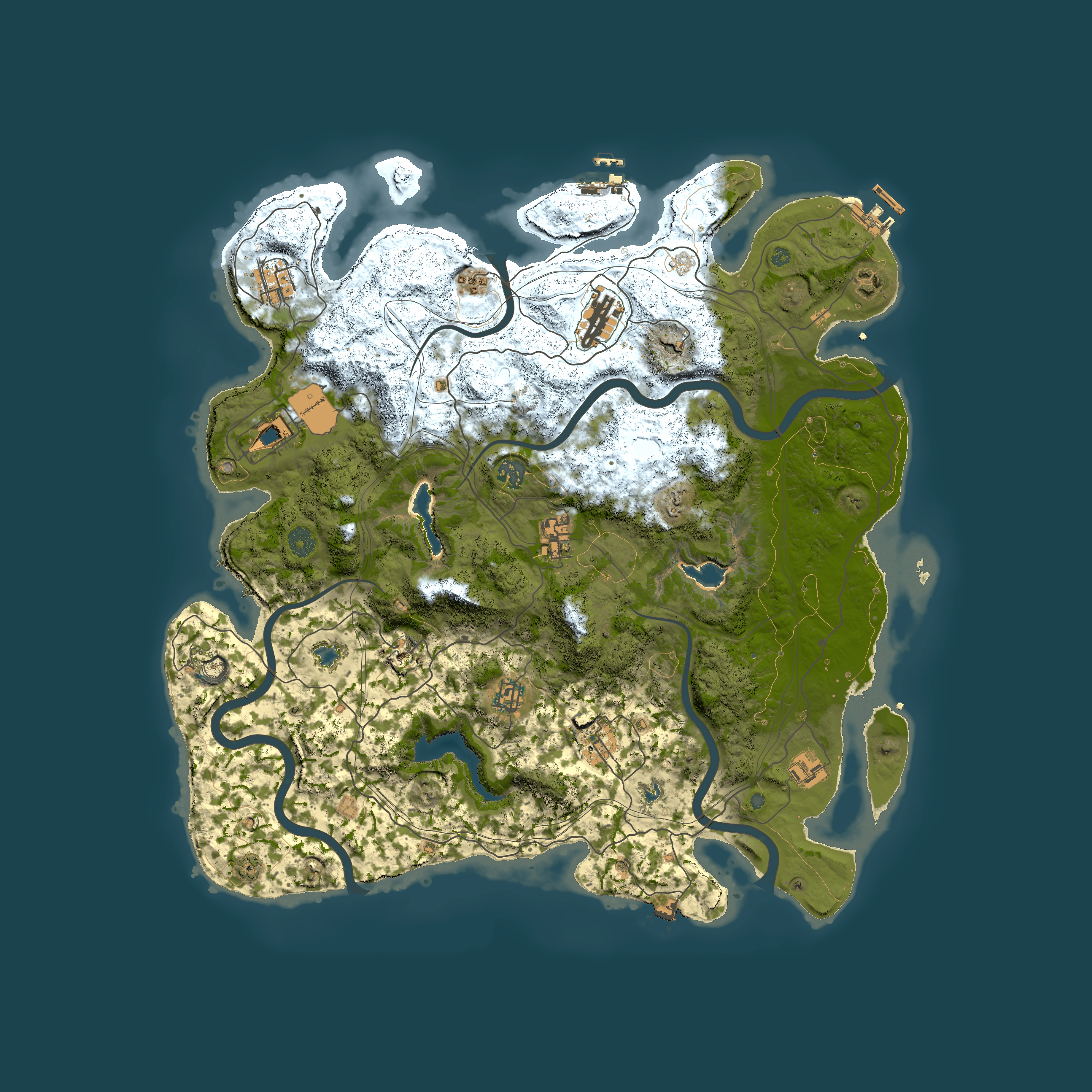 Full top-down render of Rust map seed 1061646353, 4500x4500m