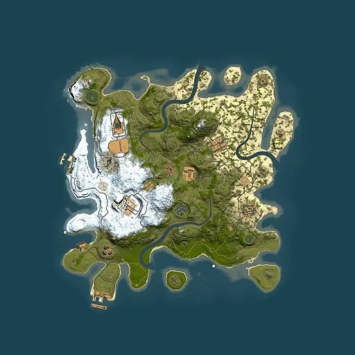Rust map seed 1607983819, 3500x3500m top-down preview