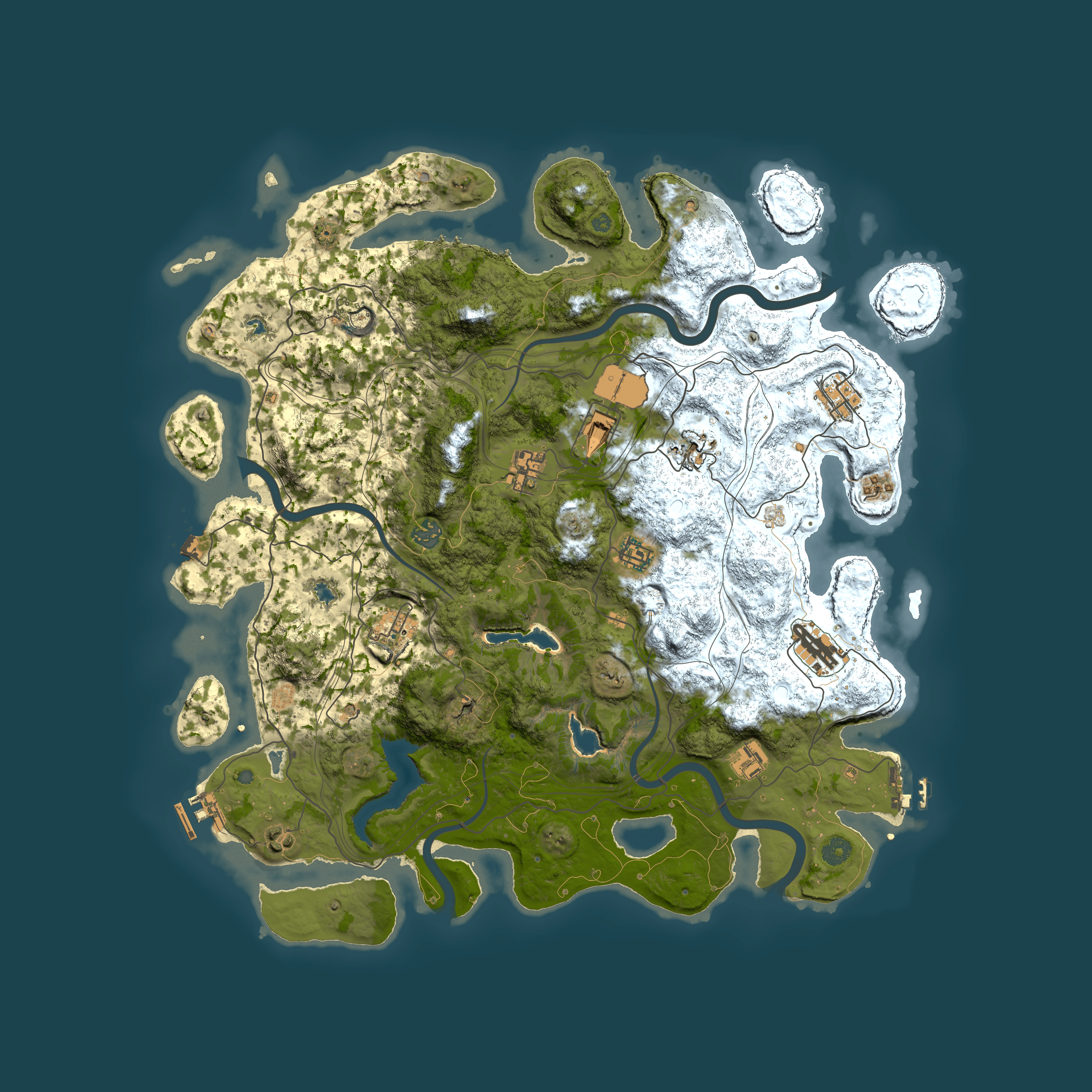 Full top-down render of Rust map seed 1457456572, 4500x4500m