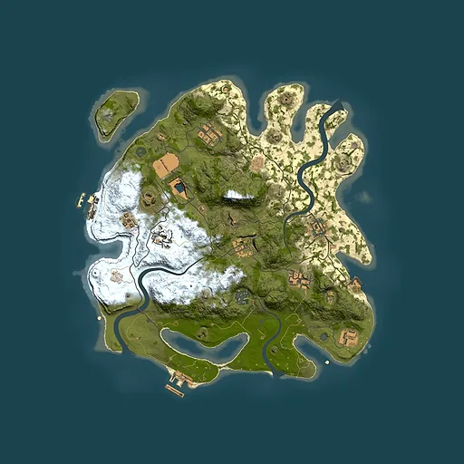 Rust map seed 694038155, 3500x3500m top-down preview
