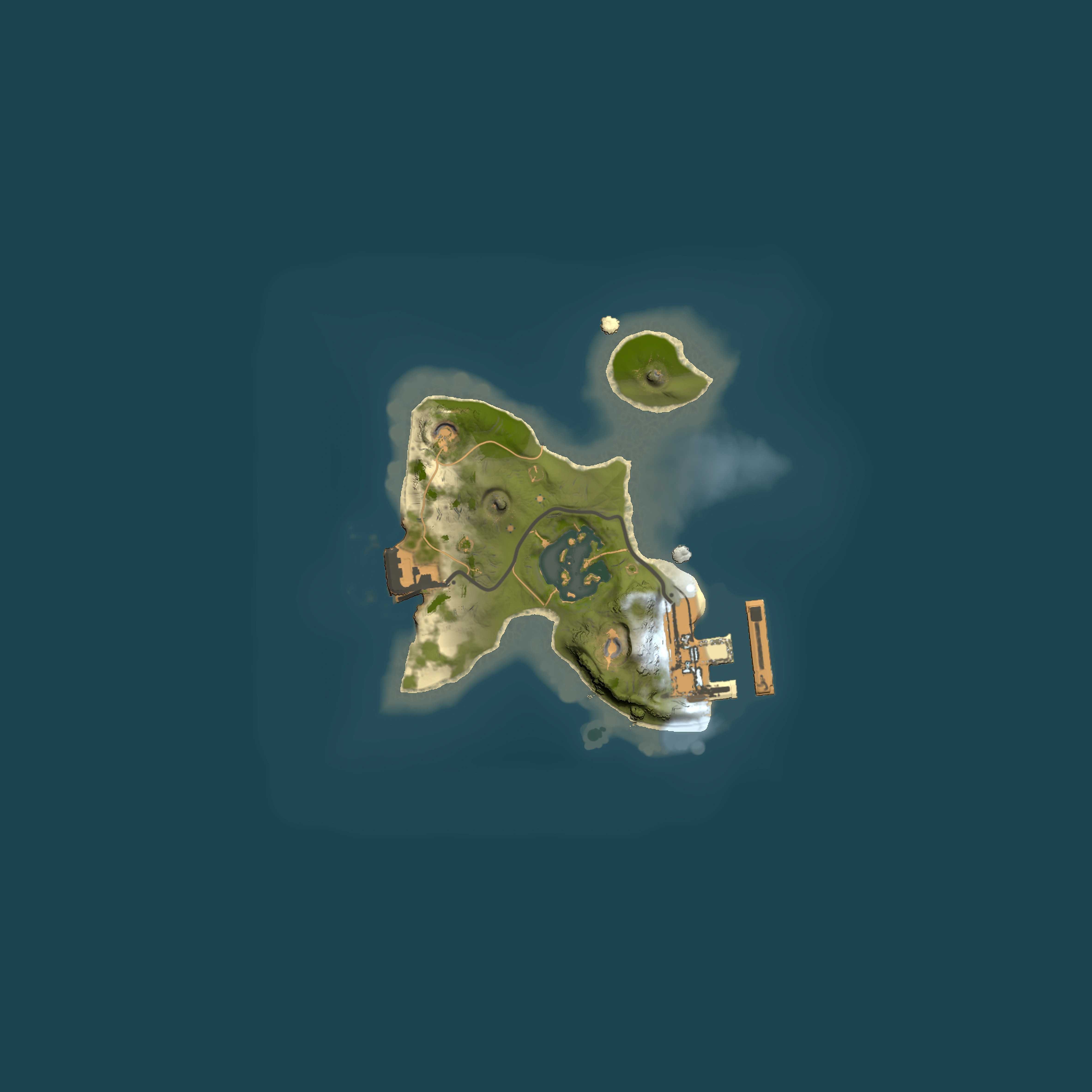 Full top-down render of Rust map seed 426971463, 1500x1500m
