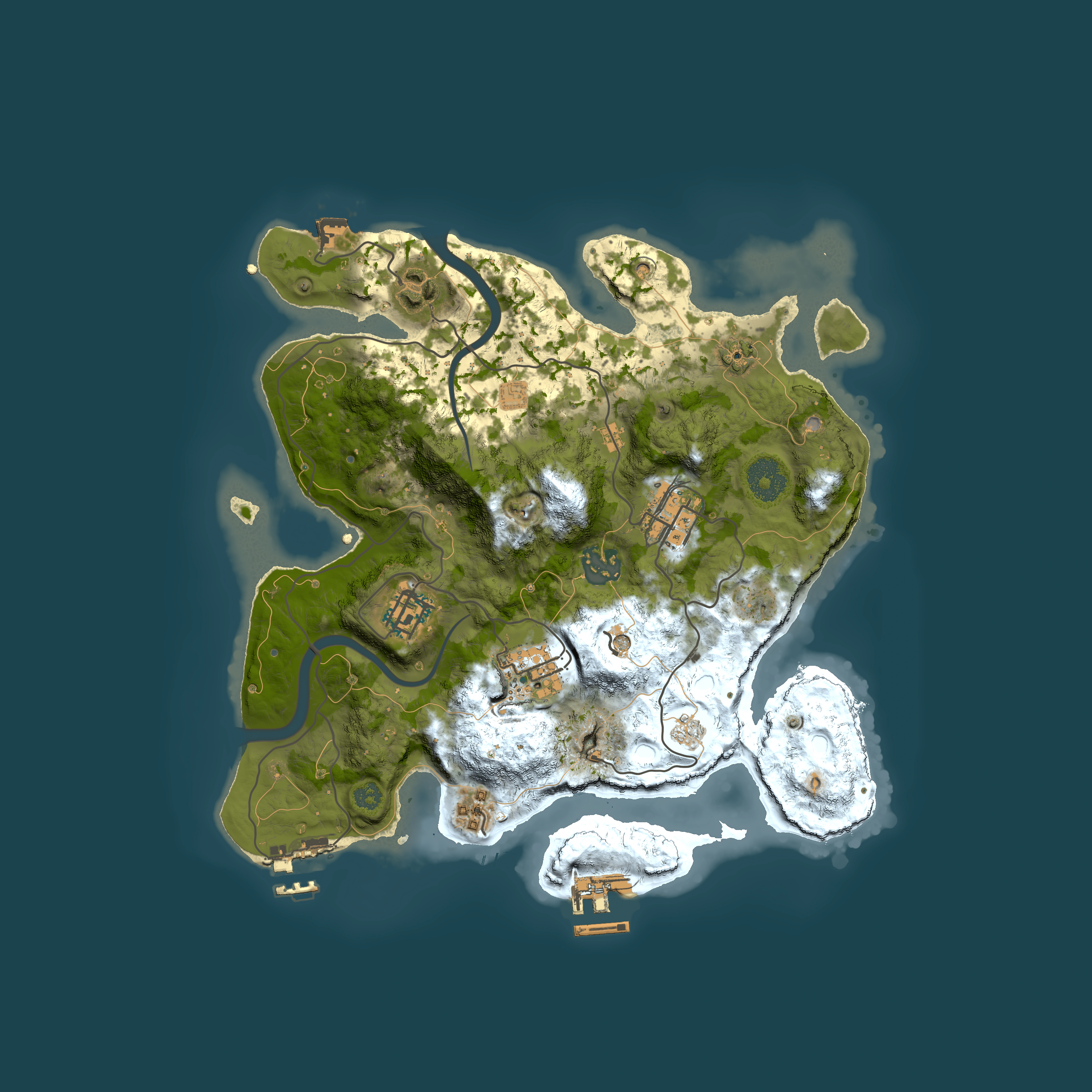 Full top-down render of Rust map seed 1900847209, 3000x3000m