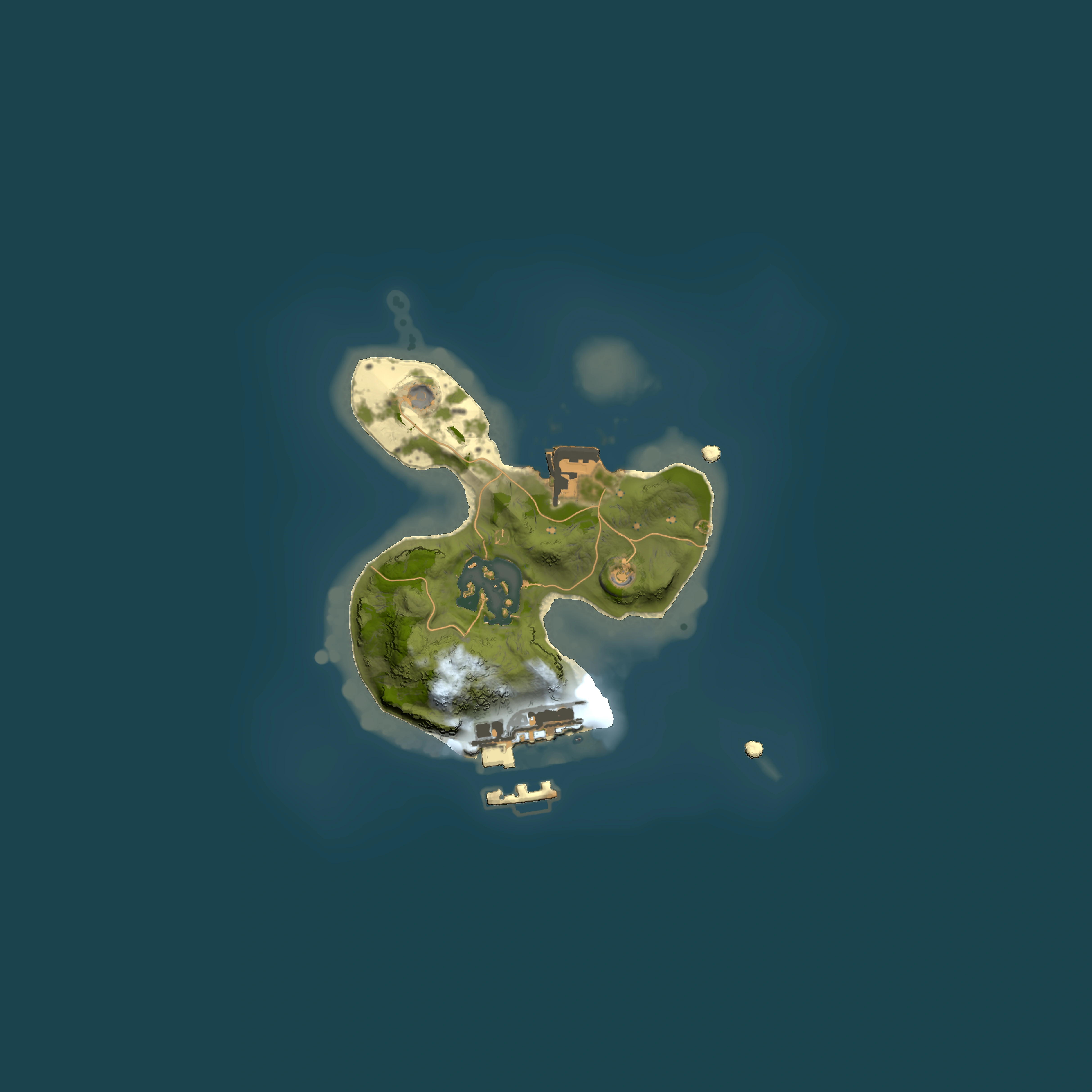 Full top-down render of Rust map seed 33447799, 1500x1500m