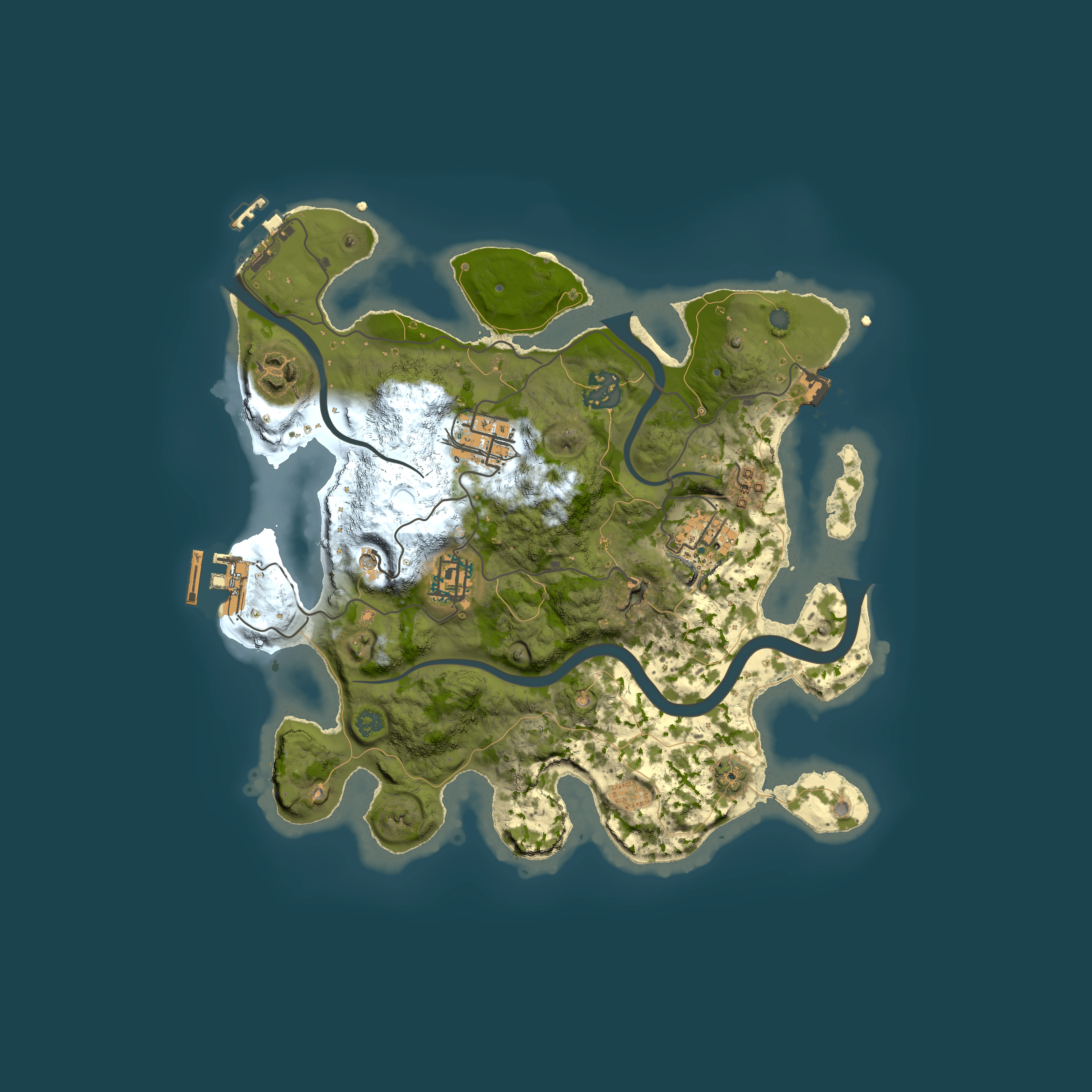Full top-down render of Rust map seed 2016755771, 3000x3000m