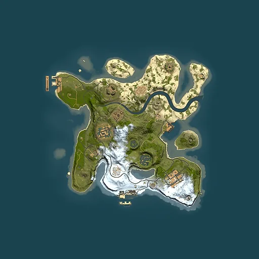 Rust map seed 900383470, 2500x2500m top-down preview