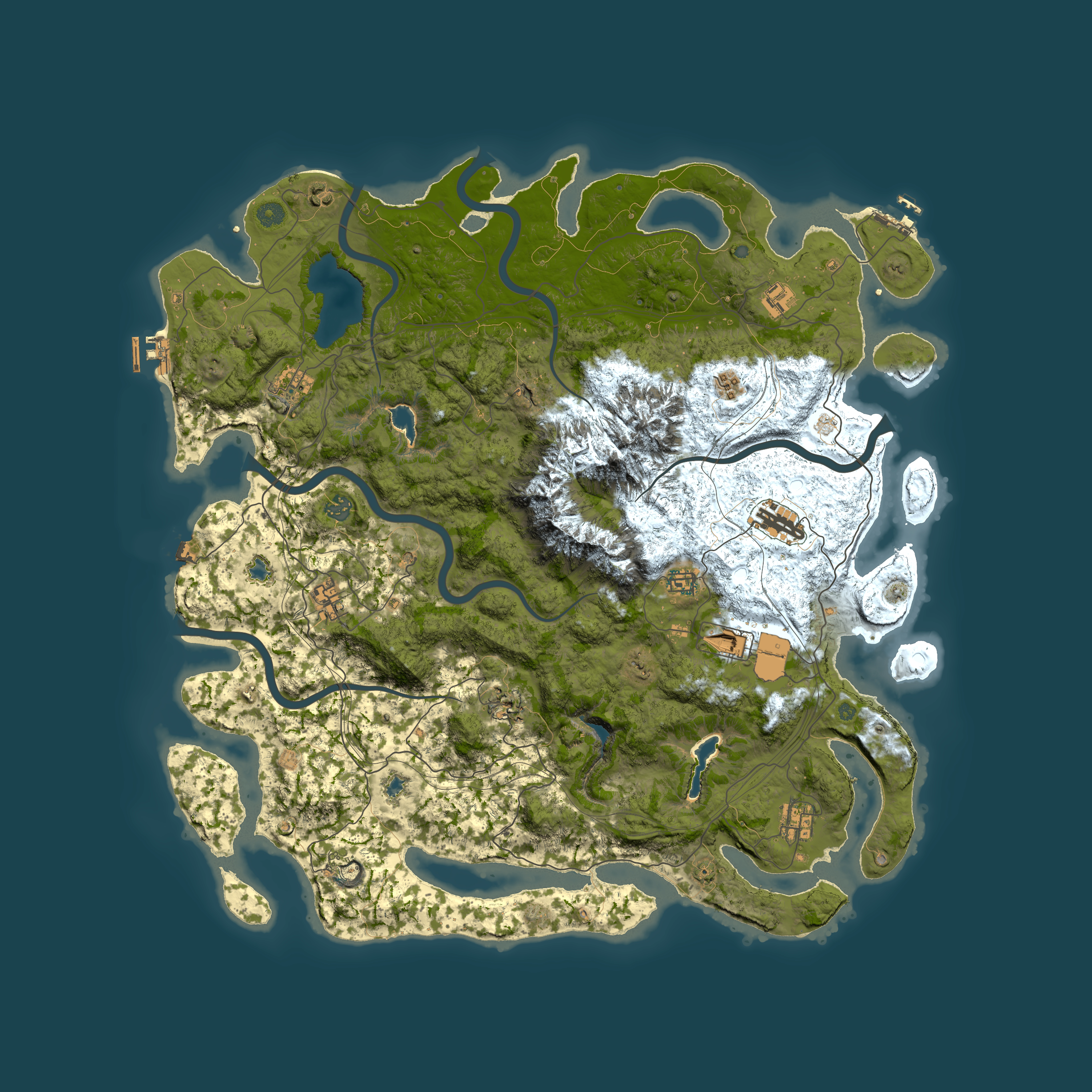 Full top-down render of Rust map seed 235670301, 5000x5000m