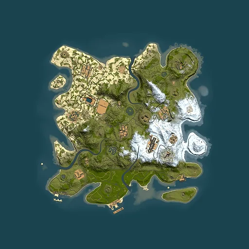 Rust map seed 161866596, 3500x3500m top-down preview