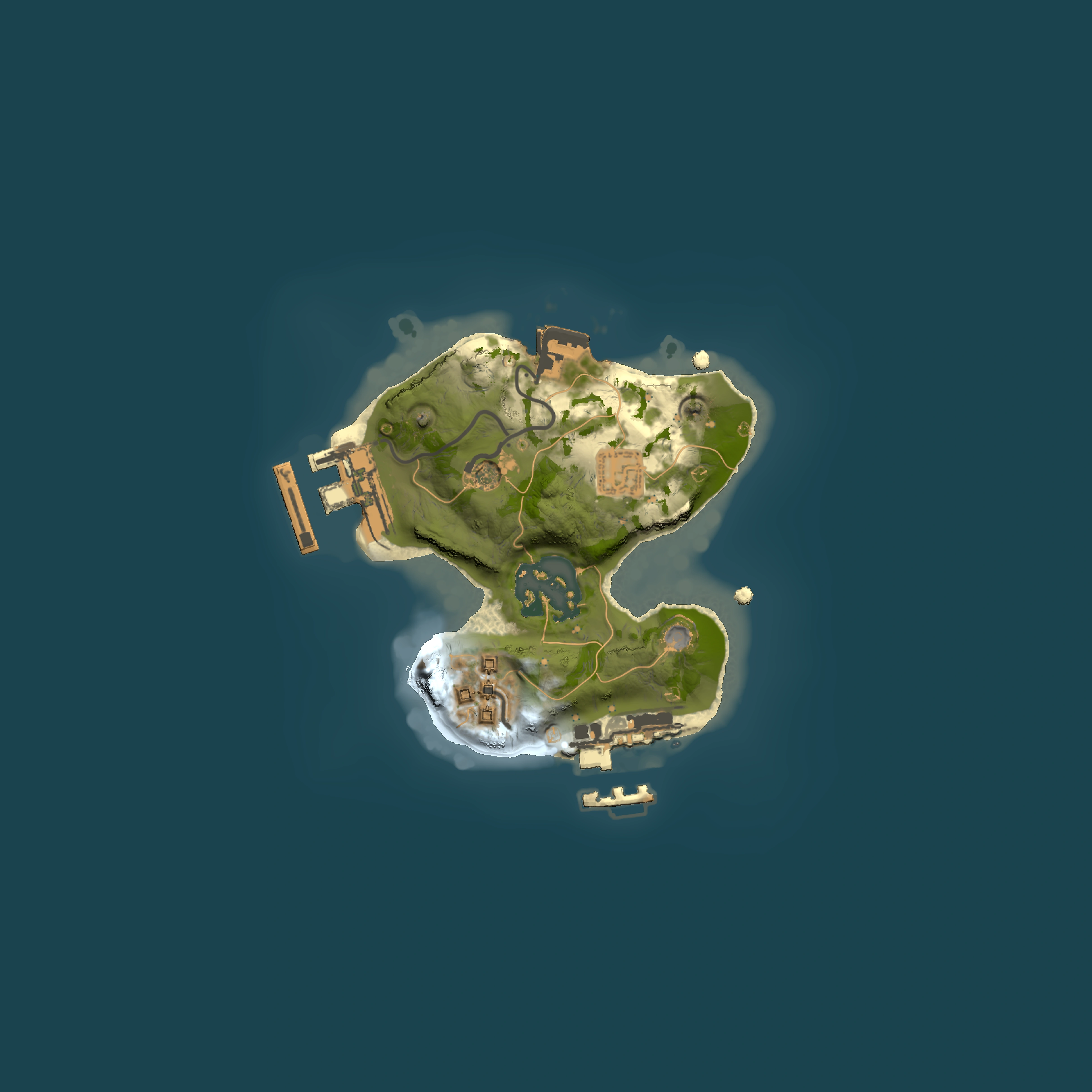 Full top-down render of Rust map seed 567760166, 1500x1500m